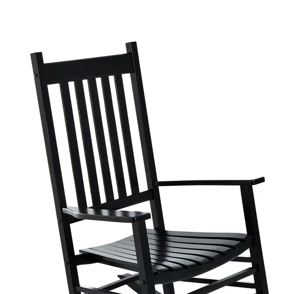 Outsunny Wooden Outdoor Rocking Chair with Armrests, High Back for Garden, Patio, Balcony, Porch, Black - product image 8