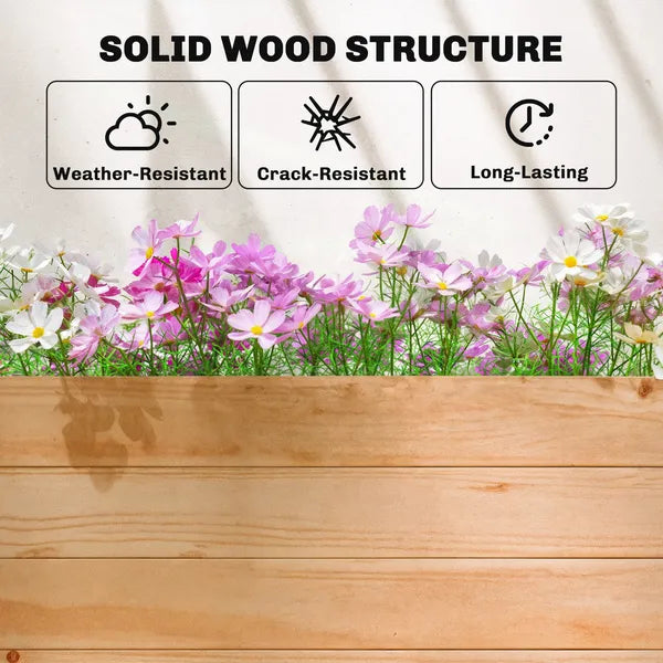 Wooden Planter Box with Trellis, Hanging Roof and Drainage Holes for Climbing Plants, Vegetables, Herbs and Flowers - product image 7