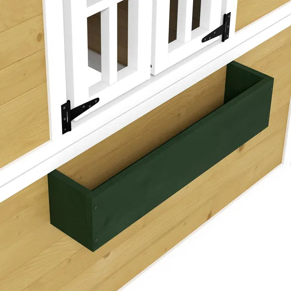 Outsunny Wooden Playhouse for Kids Outdoor, Doors, Windows, Planter Pots, Beige, Toddlers 3-8 Years - product image 8