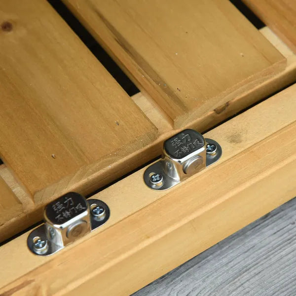 Wooden Potting Bench 3-Tier Storage Cabinet Work Station Table Lockable Organizer with Magnetic Latch Hooks Foot Pads 34.25"L Yellow - product image 11
