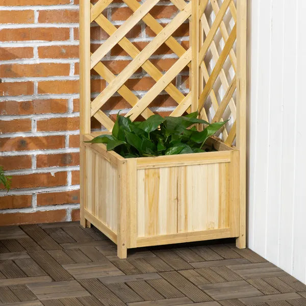 Wooden Raised Garden Bed, Planter with Trellis for Vine Climbing and Vegetables, Herbs and Flowers Growing, Natural - product image 8
