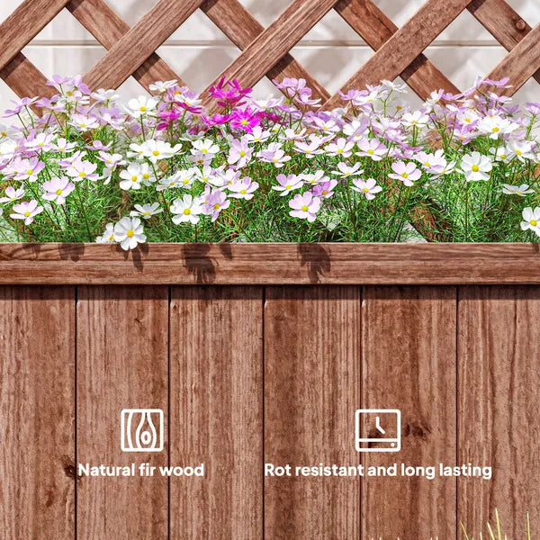 59 Inch Wooden Raised Garden Bed with Trellis and Drainage Holes, Orange - product image 7
