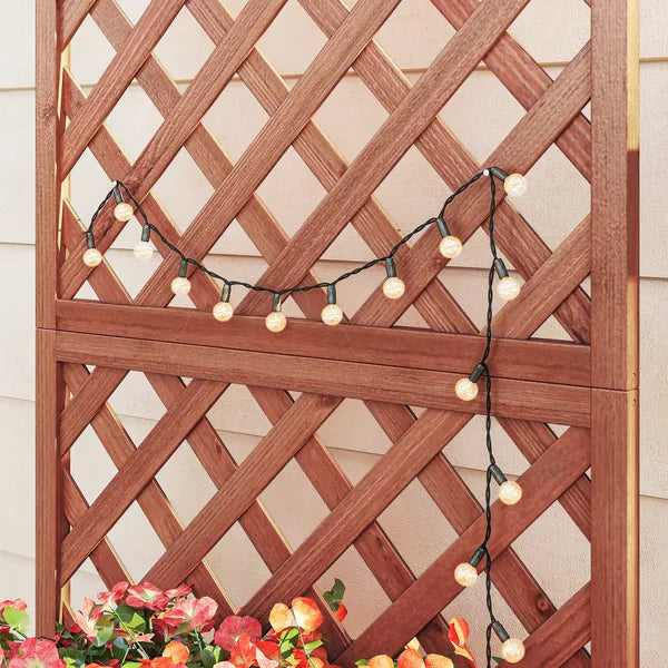 59 Inch Wooden Raised Garden Bed with Trellis and Drainage Holes, Orange - product image 9
