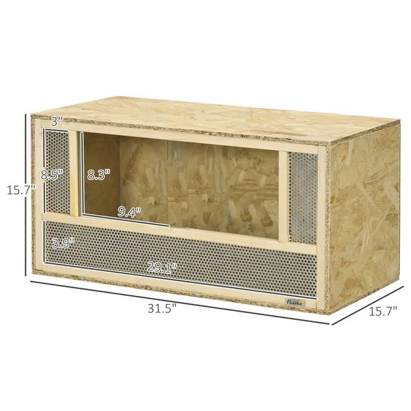 31.5 Inch Wooden Reptile Terrarium with Sliding Glass Door and Mesh Ventilation - product image 3