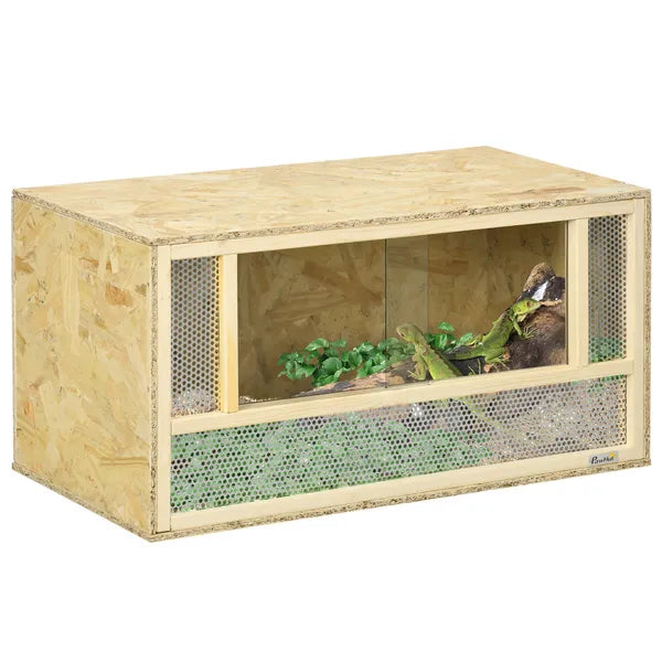 31.5 Inch Wooden Reptile Terrarium with Sliding Glass Door and Mesh Ventilation - product image 11