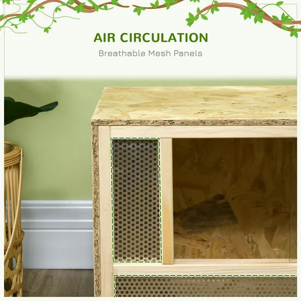 31.5 Inch Wooden Reptile Terrarium with Sliding Glass Door and Mesh Ventilation - product image 7