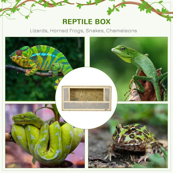 31.5 Inch Wooden Reptile Terrarium with Sliding Glass Door and Mesh Ventilation - product image 4