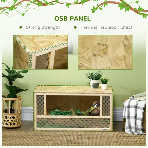31.5 Inch Wooden Reptile Terrarium with Sliding Glass Door and Mesh Ventilation - product image 5