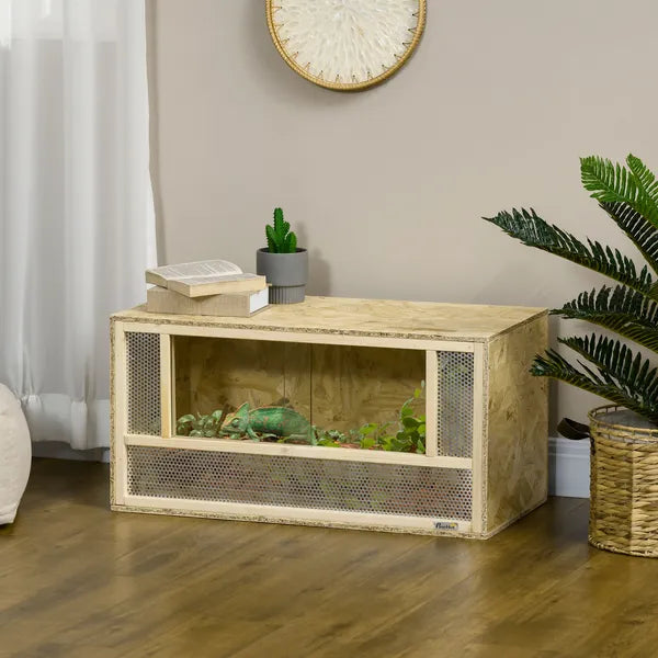 31.5 Inch Wooden Reptile Terrarium with Sliding Glass Door and Mesh Ventilation - product image 9