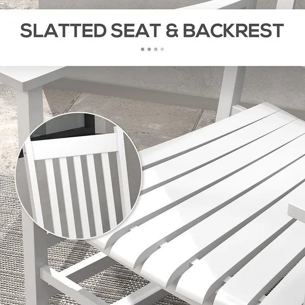 Outsunny 3-Piece Wooden Outdoor Rocking Chair Set with 2 Chairs and Side Table White - product image 6