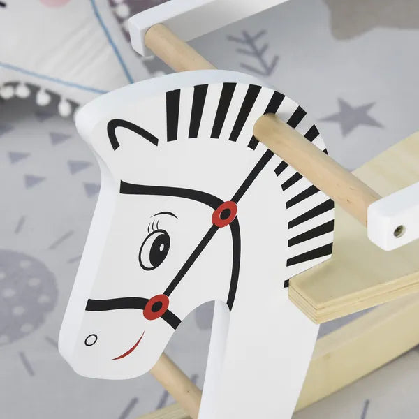 Wooden Rocking Horse, Classic Toddler Ride-On, Safe Traditional, White with Safety Bar, for 1-3 Years - product image 13