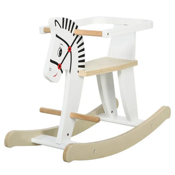Wooden Rocking Horse, Classic Toddler Ride-On, Safe Traditional, White with Safety Bar, for 1-3 Years - product image 1
