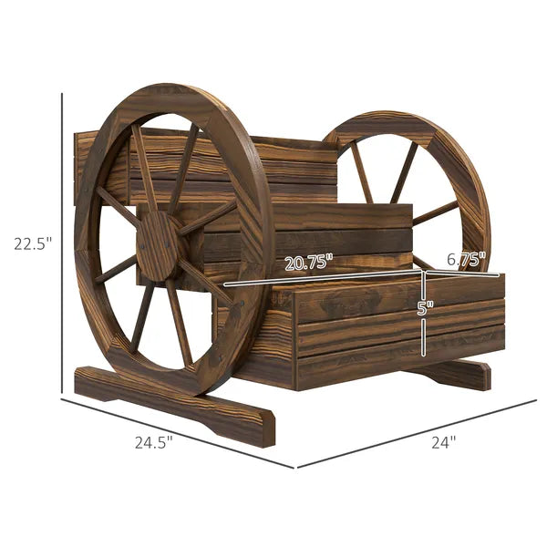 Outsunny Wooden Wagon Planter Box 3-Tier Raised Garden Bed for Vegetables Flowers Herbs - product image 3
