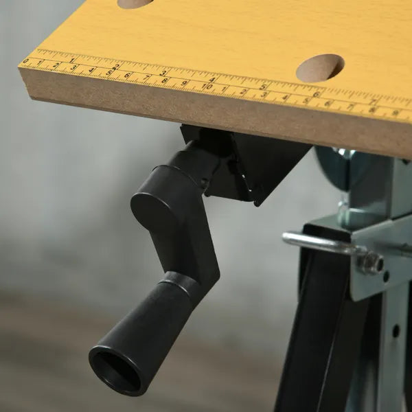 HOMCOM Work Bench Tool Stand with Adjustable Height and Angle, Carpenter Saw Table with 4 Clamps, Steel Frame, 220lbs Capacity - product image 9