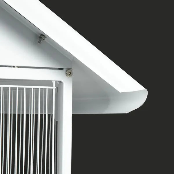 Wrought Metal Bird Cage Feeder 67" H with Rolling Stand Perches Food Containers Doors Wheels White - product image 9