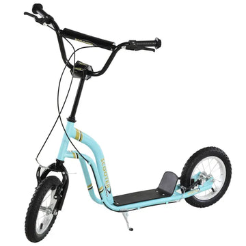 Aosom Youth Scooter Blue with Front Rear Caliper Dual Brakes 12-Inch Inflatable Wheel for Ages 5+ - product image 1