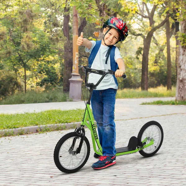 Youth Scooter, Kick Scooter for Kids 5+, Light Green, Adjustable Handlebar, Dual Brakes - product image 2