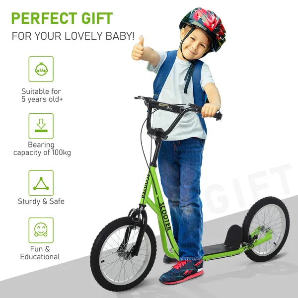 Youth Scooter, Kick Scooter for Kids 5+, Light Green, Adjustable Handlebar, Dual Brakes - product image 5