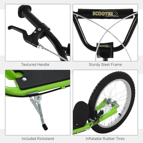 Youth Scooter, Kick Scooter for Kids 5+, Light Green, Adjustable Handlebar, Dual Brakes - product image 6