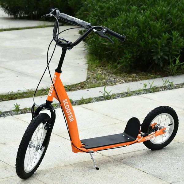 Youth Scooter Kick Scooter with Adjustable Handlebar, Front and Rear Dual Brakes and Inflatable Wheels, for Kids 5+, Orange - product image 2