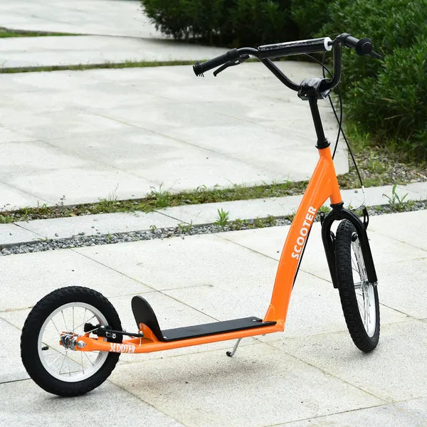 Youth Scooter Kick Scooter with Adjustable Handlebar, Front and Rear Dual Brakes and Inflatable Wheels, for Kids 5+, Orange - product image 10