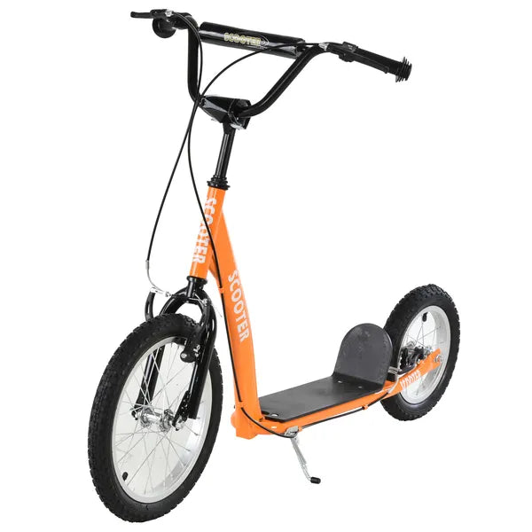 Youth Scooter Kick Scooter with Adjustable Handlebar, Front and Rear Dual Brakes and Inflatable Wheels, for Kids 5+, Orange - product image 11
