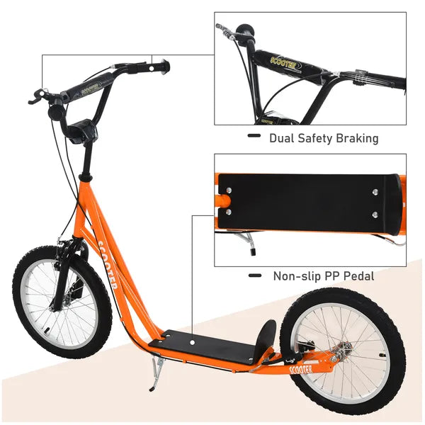 Aosom Youth Scooter, Orange, Kick Scooter for Kids 5+ with Adjustable Handlebar, Dual Brakes - product image 6