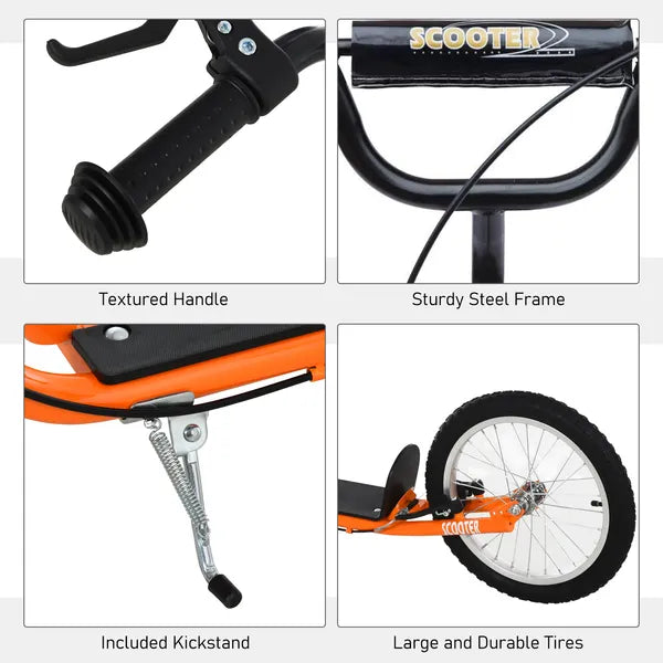 Aosom Youth Scooter, Orange, Kick Scooter for Kids 5+ with Adjustable Handlebar, Dual Brakes - product image 8