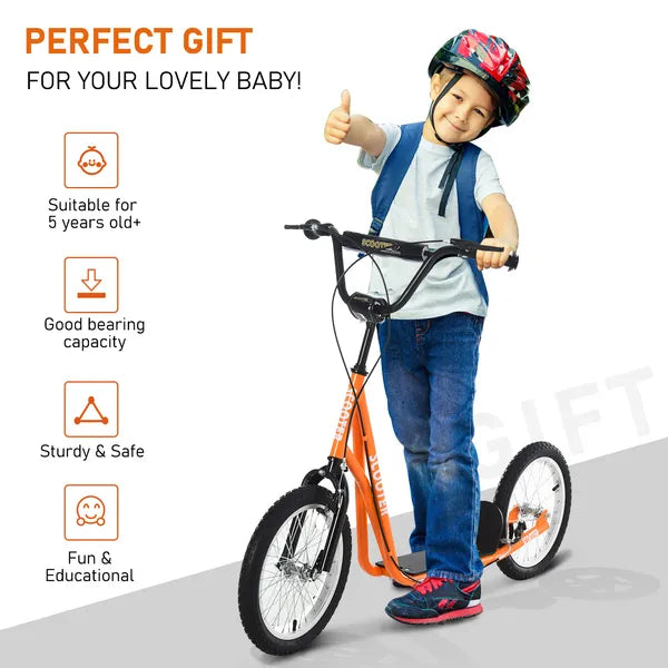 Aosom Youth Scooter, Orange, Kick Scooter for Kids 5+ with Adjustable Handlebar, Dual Brakes - product image 7