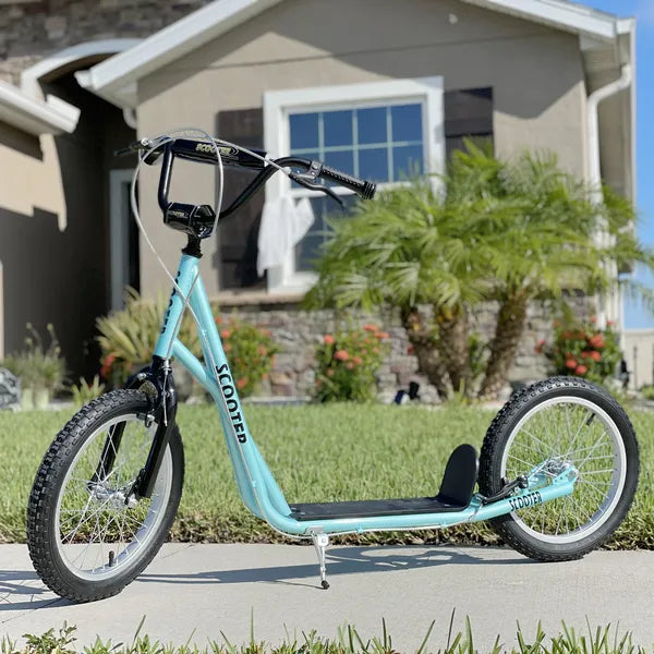 Aosom Youth Scooter with Adjustable Handlebar, Kick Scooter with Dual Brakes Inflatable Wheels, Blue, for Kids 5+ - product image 10