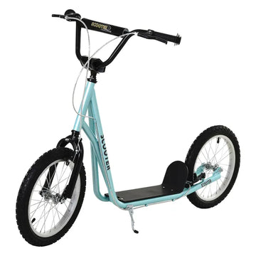 Aosom Youth Scooter with Adjustable Handlebar, Kick Scooter with Dual Brakes Inflatable Wheels, Blue, for Kids 5+ - product image 1