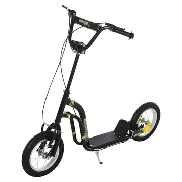 Youth Scooter with Dual Brakes, 12-Inch Inflatable Wheel, Black, for Ages 5+ - product image 1