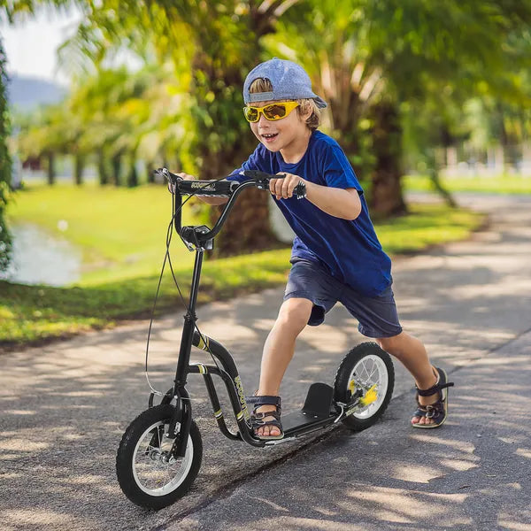Youth Scooter with Dual Brakes, 12-Inch Inflatable Wheel, Black, for Ages 5+ - product image 2