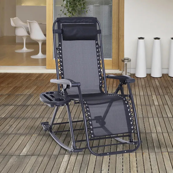 Zero-G Zen Outdoor Zero Gravity Rocking Chair with Headrest, Tray and Phone Holder - product image 10