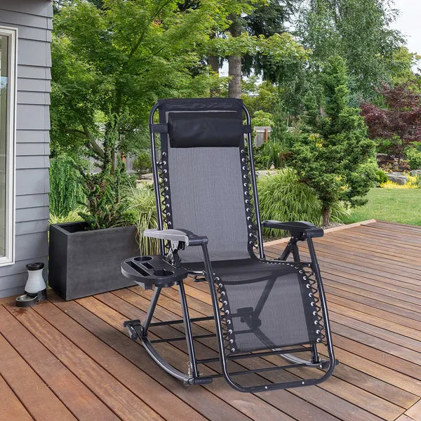 Zero-G Zen Outdoor Zero Gravity Rocking Chair with Headrest, Tray and Phone Holder - product image 2