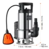 1 HP 4020 GPH Submersible Sump Pump, 30 ft Lift, Automatic Float Switch