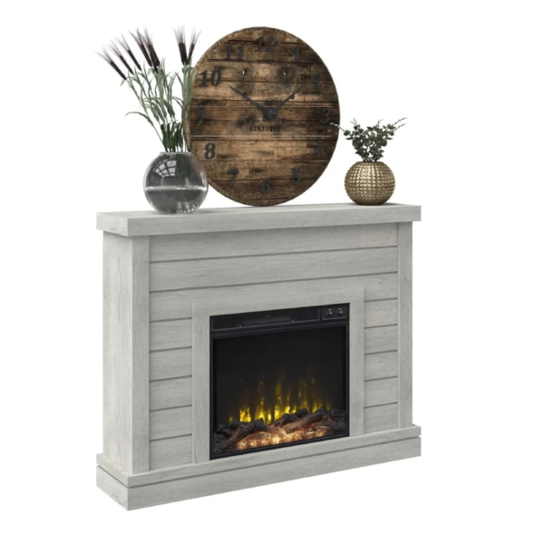 Sand & Stable Alaya Freestanding Electric Fireplace with Shiplap Mantel, 4600 BTU