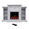 Cambridge-Sanoma-Electric-Fireplace-and-Displays._5.png Cambridge Sanoma Freestanding Electric Fireplace with Bookshelves, 5,115 BTU