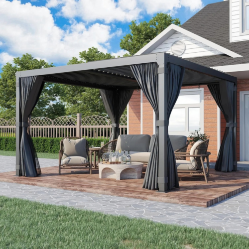 EROMMY-10-ft.-W-x-10-ft.-D-Outdoor-Louvereds-Pergola_1.png EROMMY 10 ft. W x 10 ft. D Outdoor Louvereds Pergola