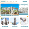 Erommy Outdoor Louvered Pergola Gazebo with Adjustable Aluminum Rainproof Roofs