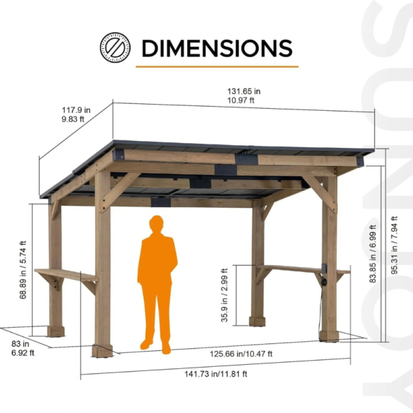 SUNJOY-10-ft.-x-12-ft.-Matte-Black-Cedar-Framed-Wooden-Gazebo_3.png SUNJOY 10 ft. x 12 ft. Matte Black Cedar Framed Wooden Gazebo