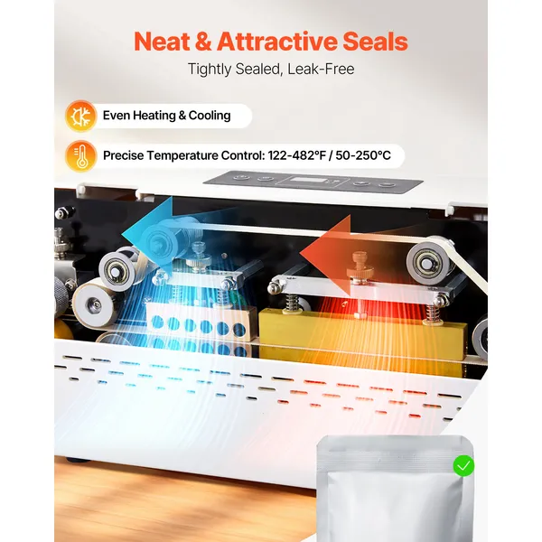 Automatic Continuous Band Sealer, 0.32-0.47-Inch Seal Width, Digital Control